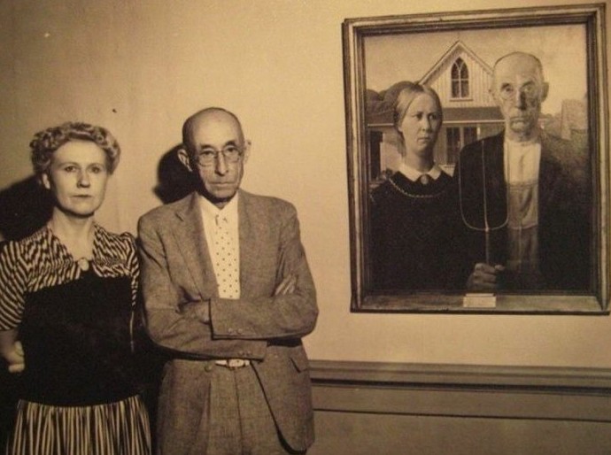 На знаменитой картине «Американская готика» изображены вовсе не муж с женой. Кто же они - «Клуб - Юмора»