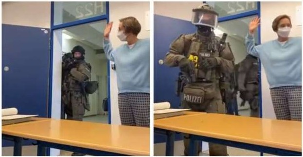 Хенде хох: немецкие правоохранители ворвались в класс, удивив учителя (2 фото + 1 видео) - «Клуб - Юмора»