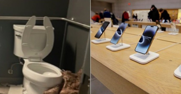 Через дыру в туалете воры вынесли более 400 iPhone - «Клуб - Юмора»